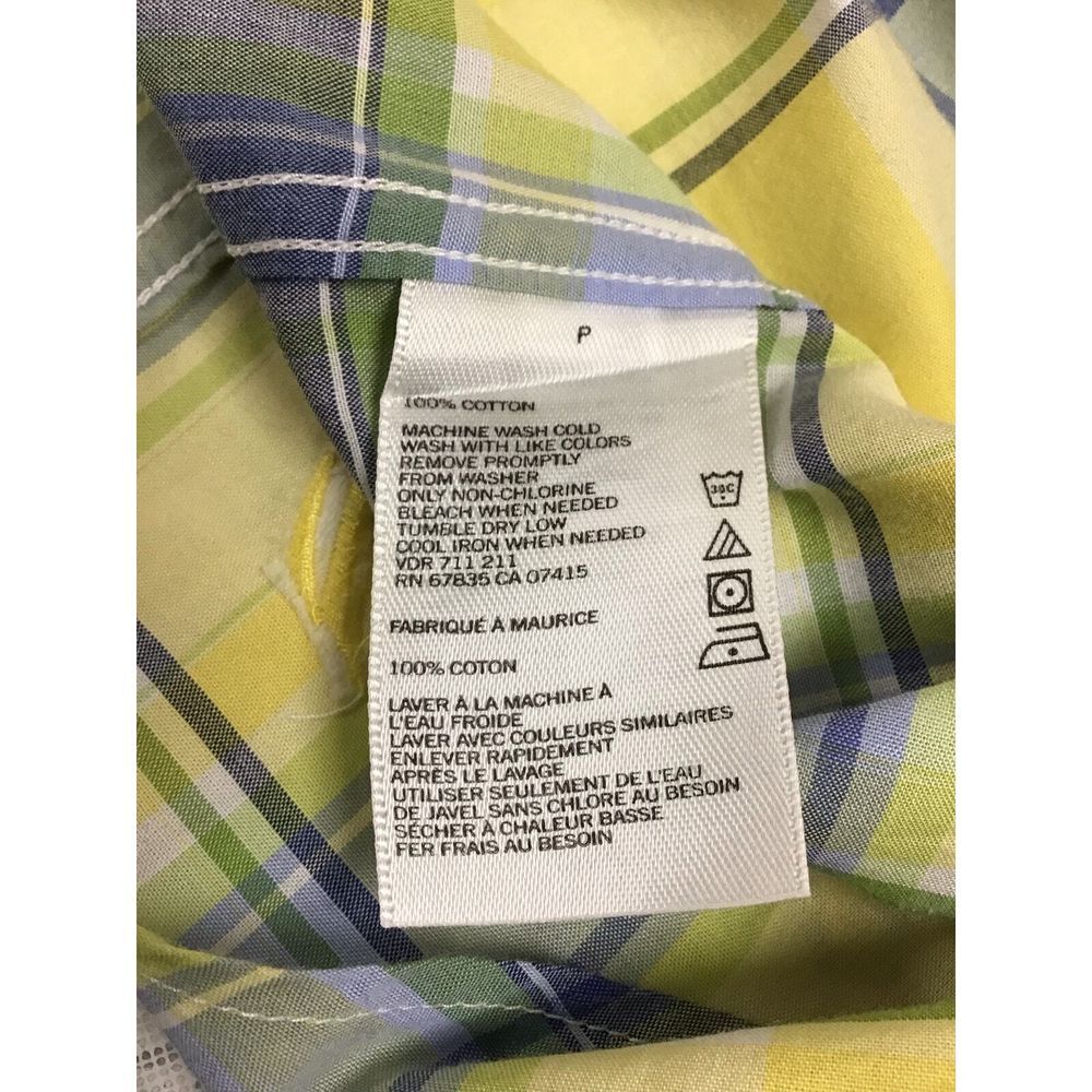 Nautica Yellow Plaid Short Sleeve Button Up Shirt Men's Size Small - Picture 3 of 3